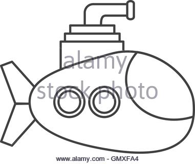 381x320 Drawing Small Submarine Stock Photo 131576005