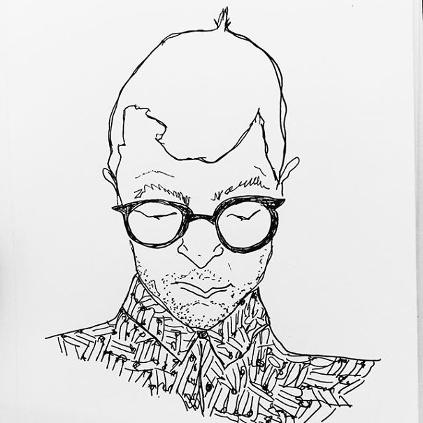 605x605 I Secretly Draw People On The New York City Subway Bored Panda