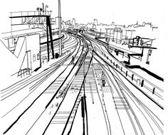 236x190 Japan Metro Train Station Platform In Osaka Drawing Ink Sketch S