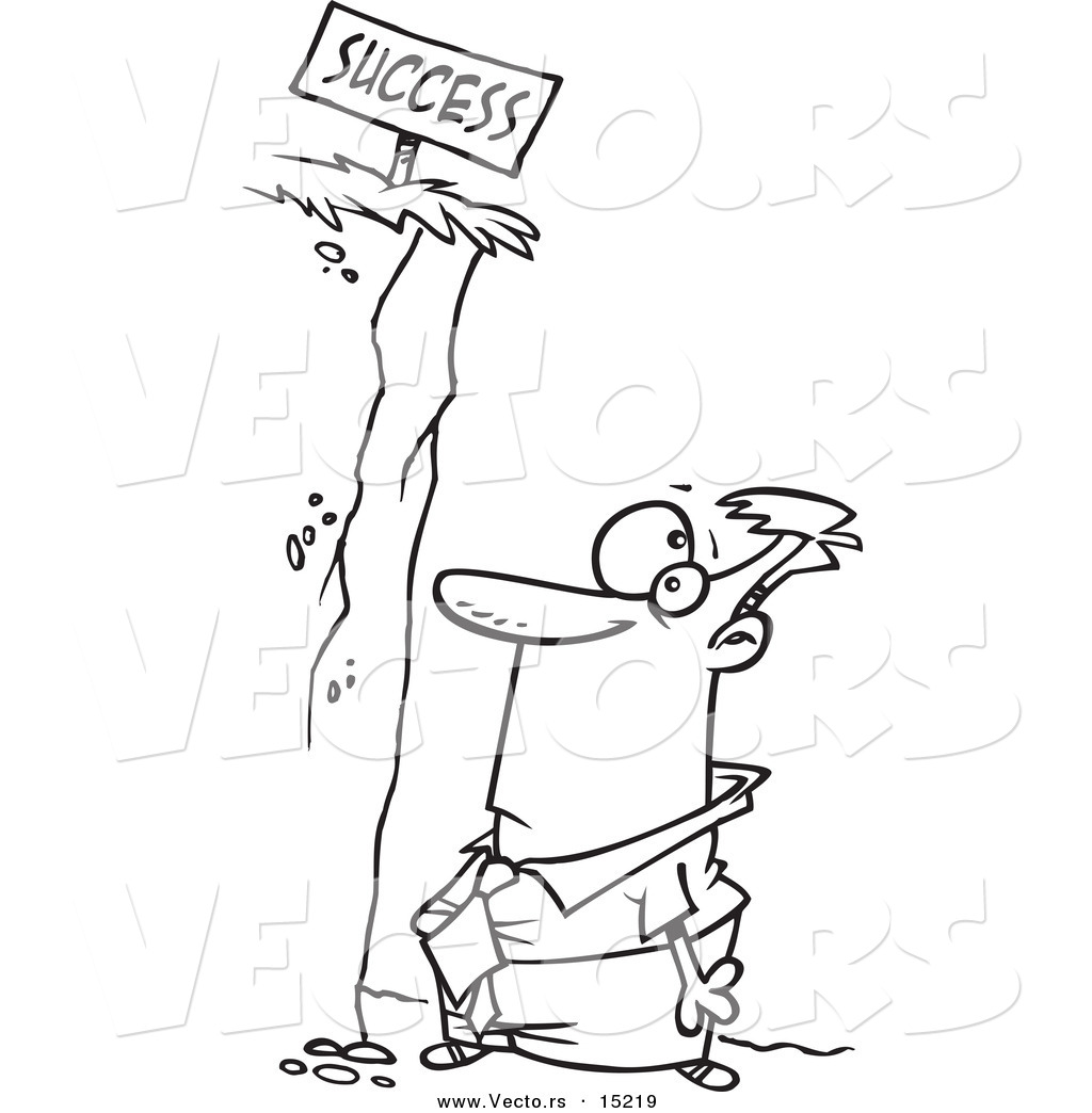 1024x1044 Vector Of A Cartoon Businessman Close To Success