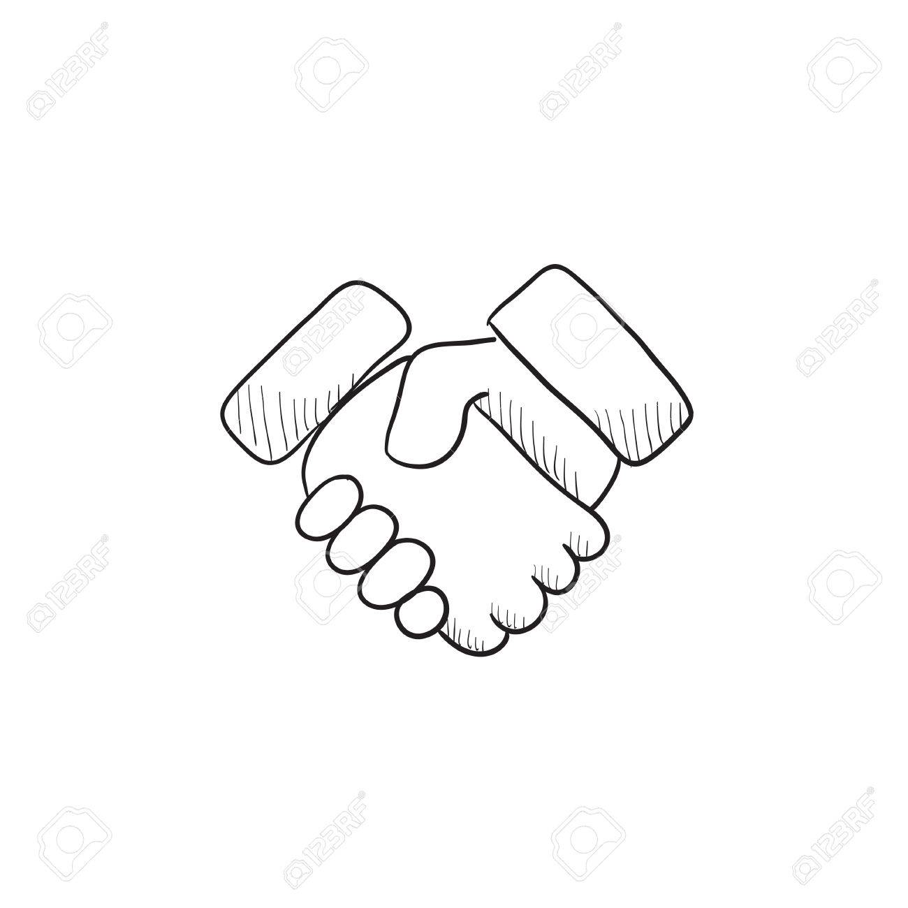 1300x1300 Handshake And Successful Real Estate Transaction Vector Sketch