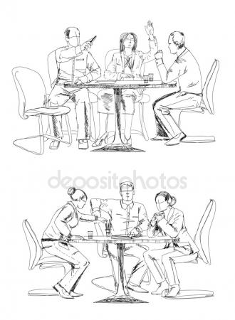 330x450 Silhouettes Of Successful Business People Working On Meeting