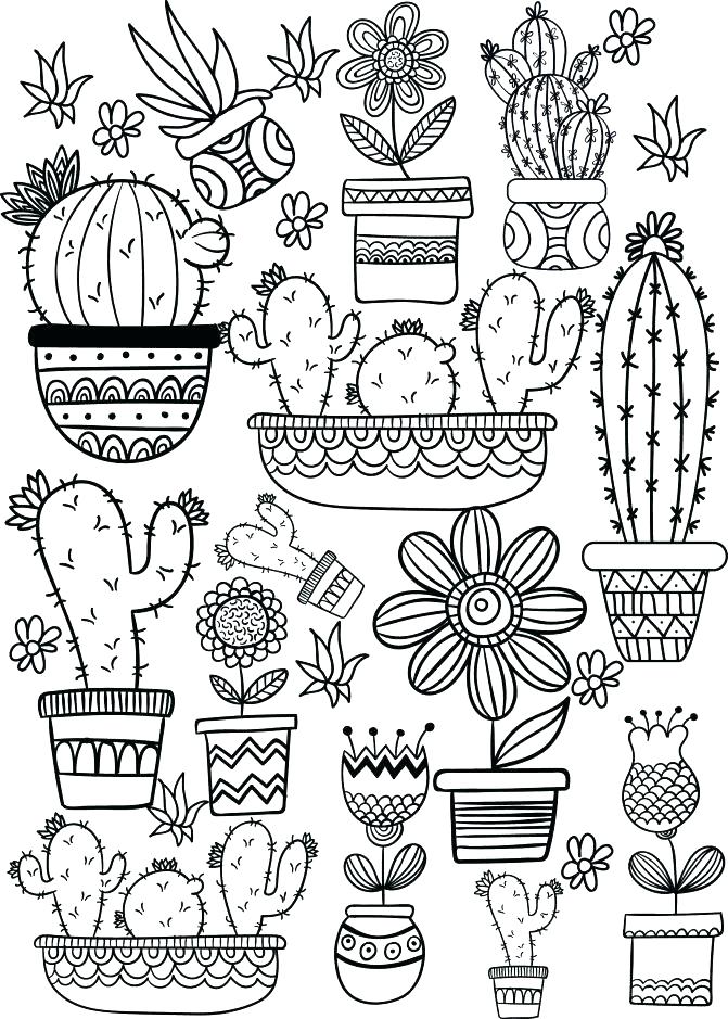 671x939 Cactus Coloring Pages