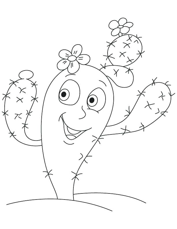 612x792 Complete Cactus Coloring Page Kids Pages Thin Line And Succulent
