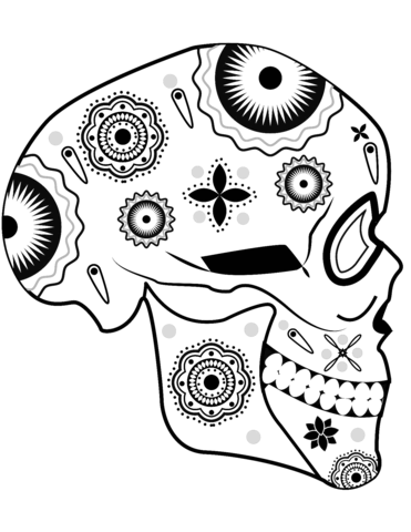 371x480 Sugar Skull Side View Coloring Page Free Printable Coloring Pages