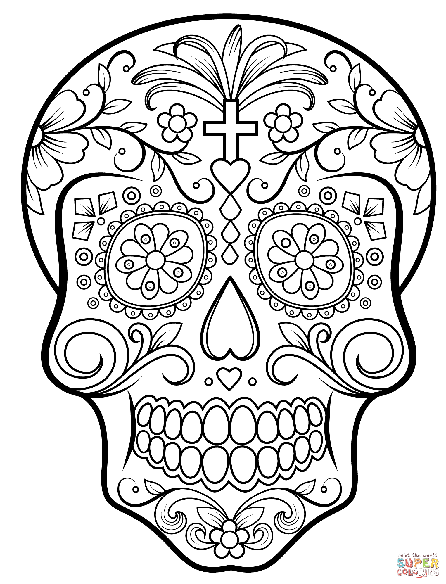 Sugar Skull Silhouette at GetDrawings | Free download