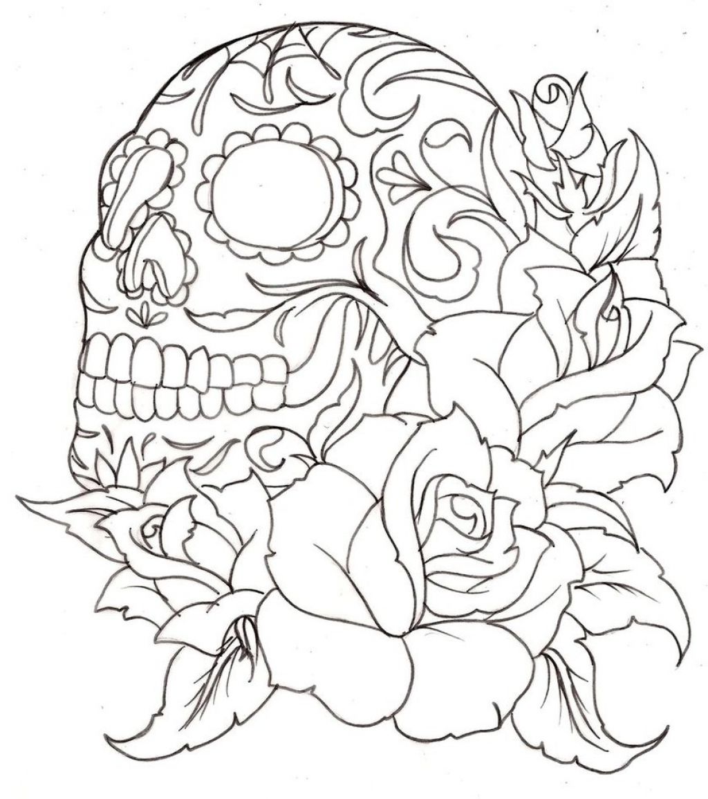 Sugar Skull And Rose Drawing at GetDrawings | Free download