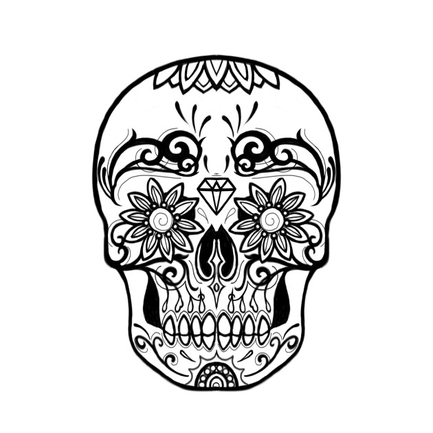 Sugar Skull Black And White Drawing at GetDrawings | Free download