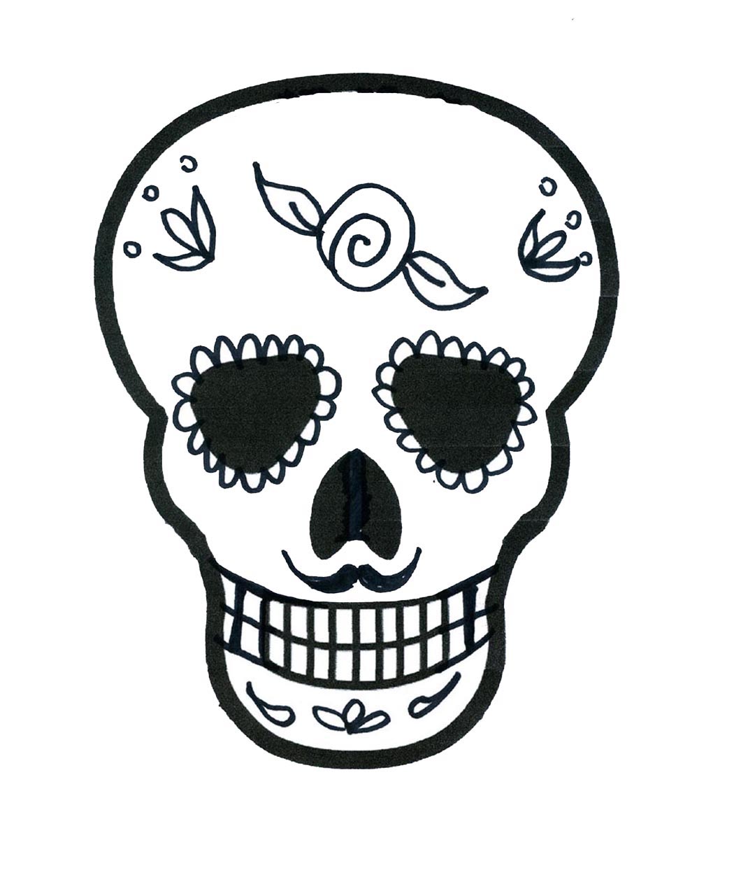 1050x1254 Drawn Sugar Skull Small Sugar