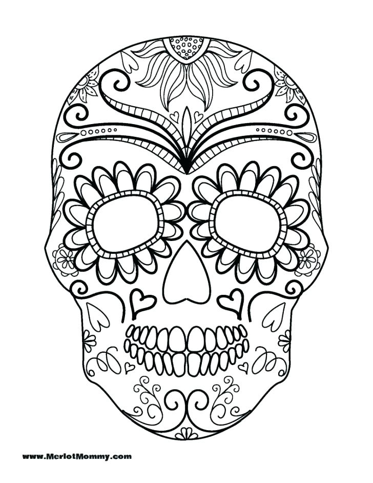 728x942 Day Dead Skull Coloring Pages Print Sugar Skull Day