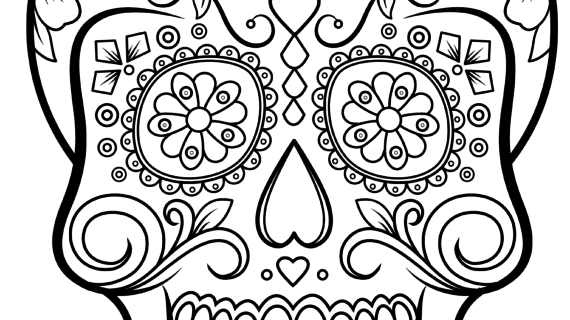 570x320 Simple Sugar Skull Drawing How To Draw Sugar Skulls, A Drawing