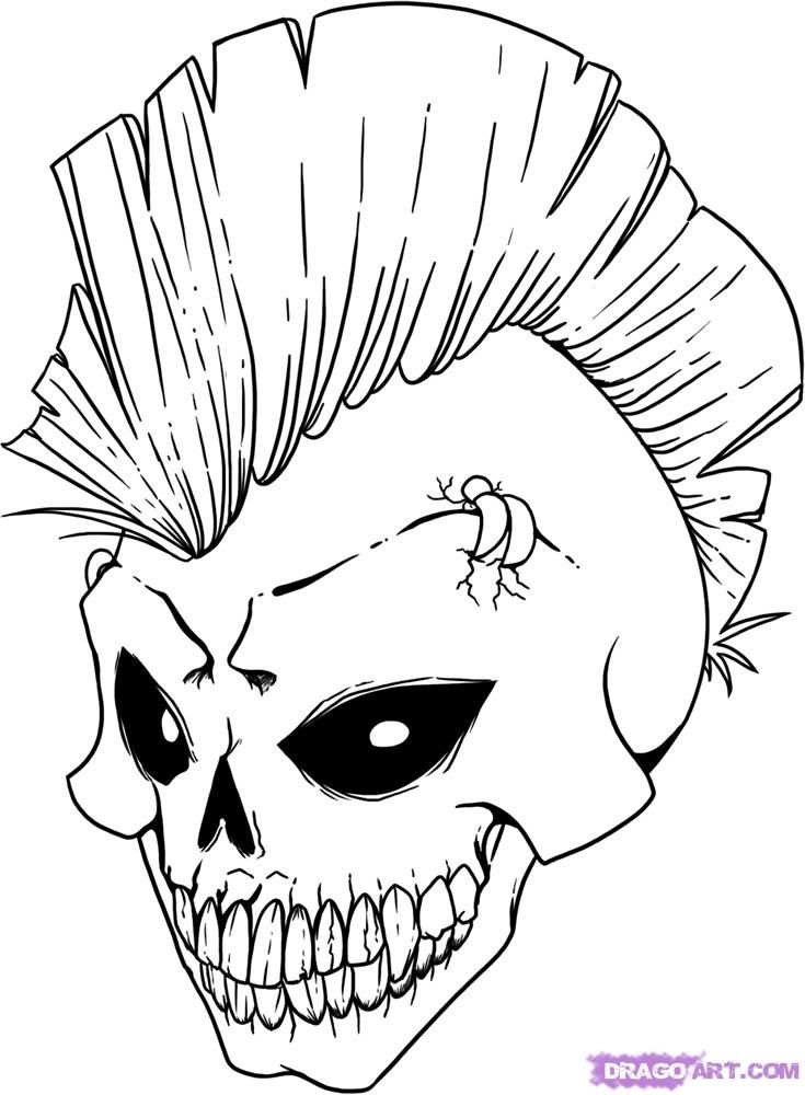 735x1000 Evil Skull Coloring Pages Evil Skull Coloring Pages Printable