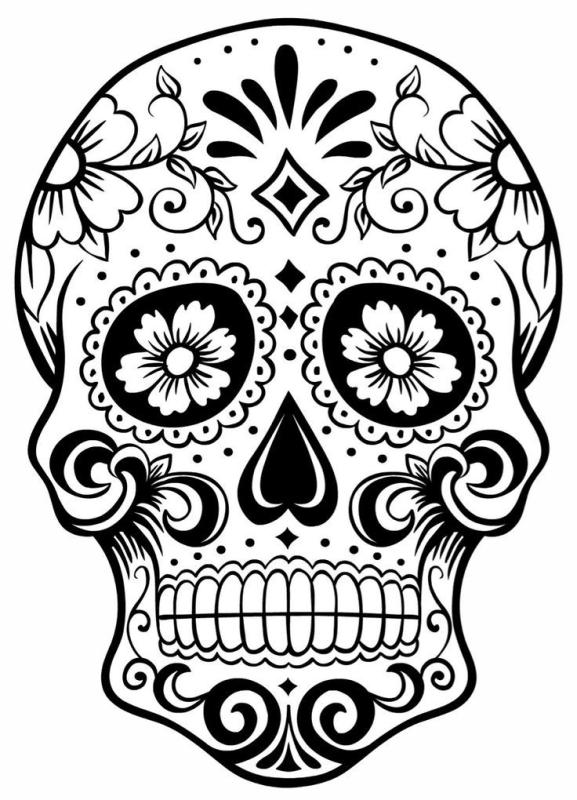 577x800 Simple Sugar Skull Clip Art