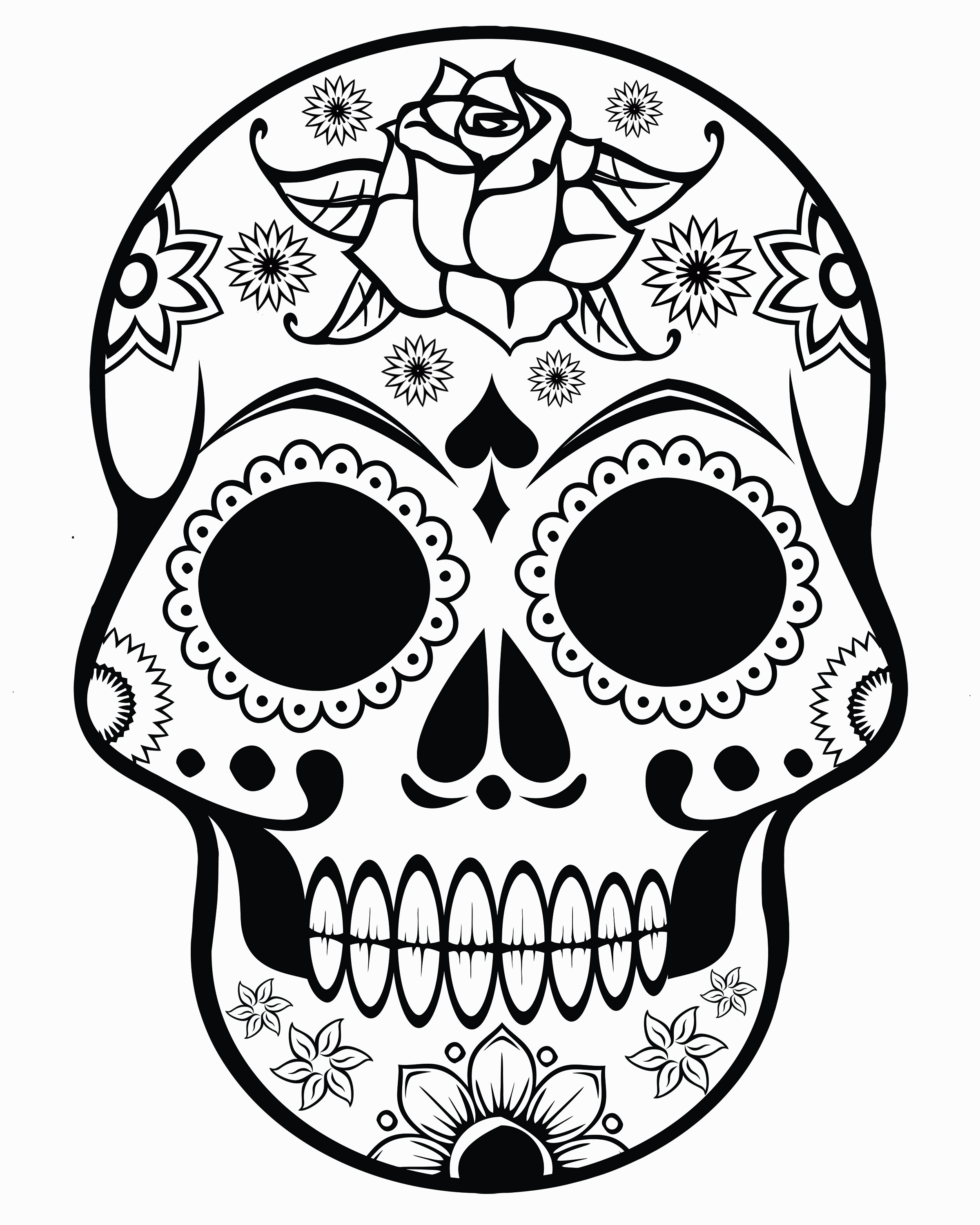 2400x3000 Printable Adult Coloring Pages Sugar Skull Many Interesting Cliparts