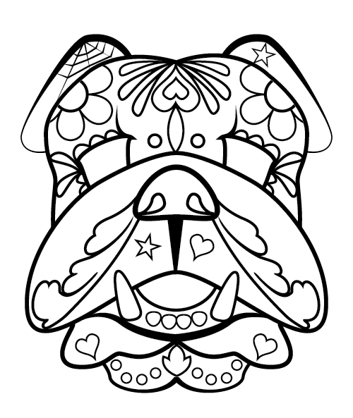 500x593 Artist Bloc Sugar Skull And Bulldog Template Downloads