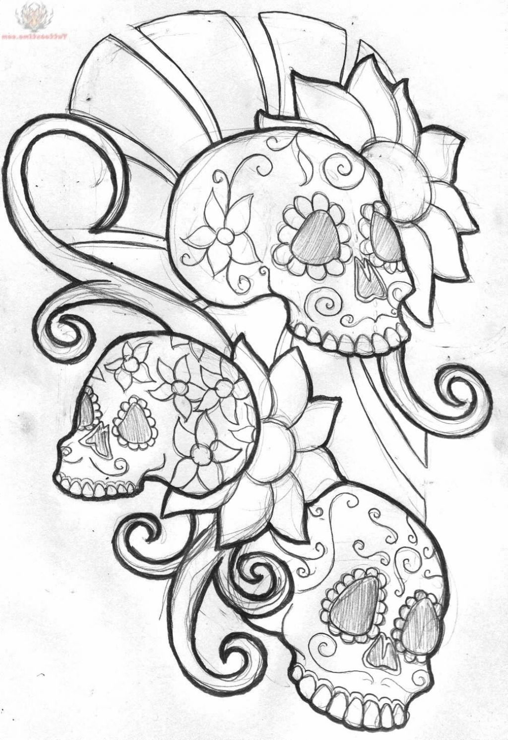 1024x1490 Sugar Skull Tattoo Designs