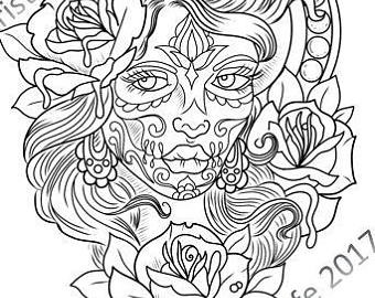 340x270 Skull Coloring Etsy