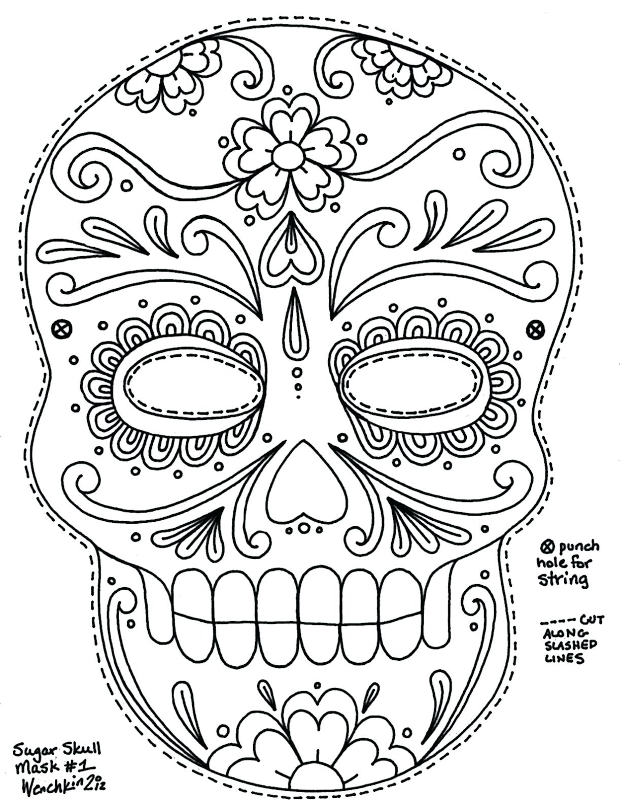 1222x1600 Printable Sugar Skull Coloring Pages Printable