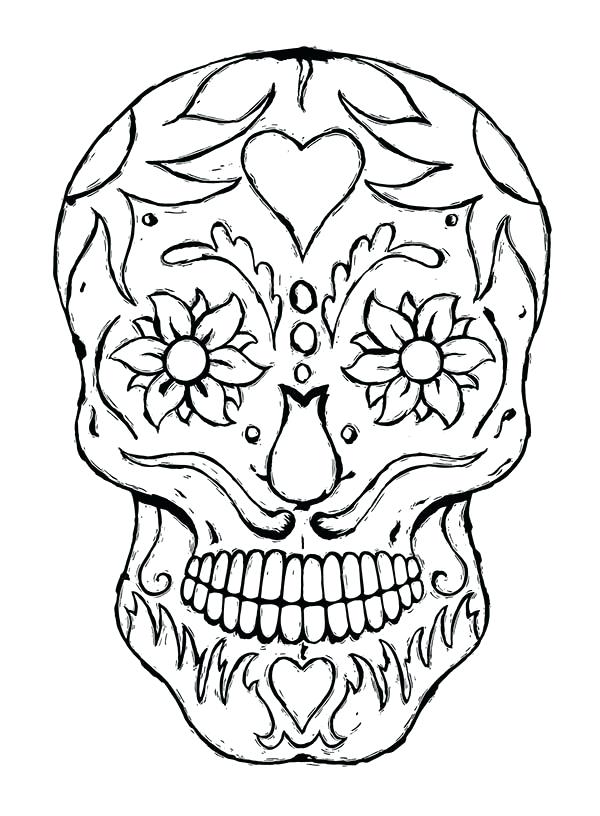 Sugar Skull Face Drawing at GetDrawings | Free download