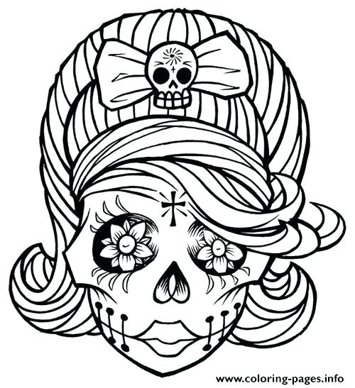 500x547 Girl Coloring Page Sugar Skull Girl Coloring Pages Pretty Girl