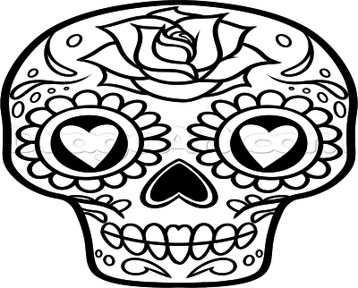 400x322 Easy Drawing Of Skulls Coloring Page Image Clipart Images