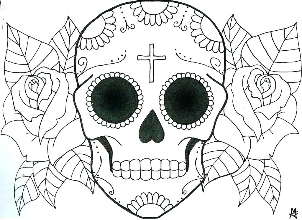 1024x747 Sugar Skull Color Pages Skull Coloring Page Sugar Skull Coloring