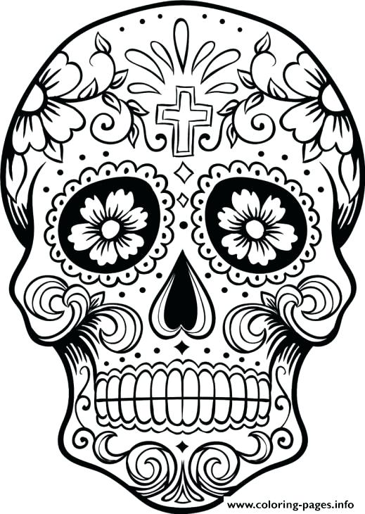 519x730 Sugar Skull Coloring Book Also Sugar Skull Printable For Adults