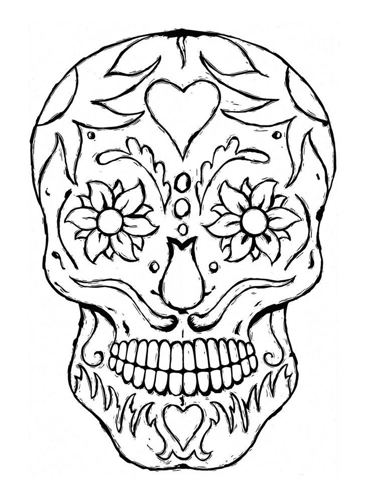 736x1001 Sugar Skull Coloring Page