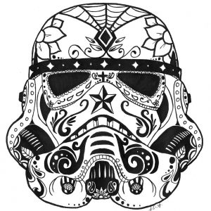 300x300 Adult Drawing A Sugar Skull Drawing A Candy Skull. Drawing A Sugar