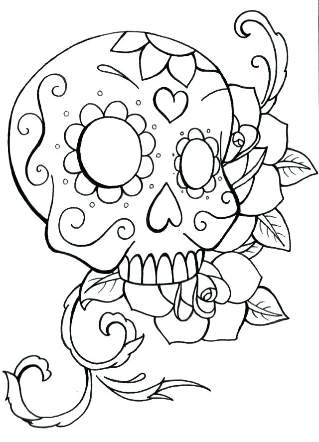 640x887 Classy Sugar Skull Coloring Page New Simple Pages For Kids