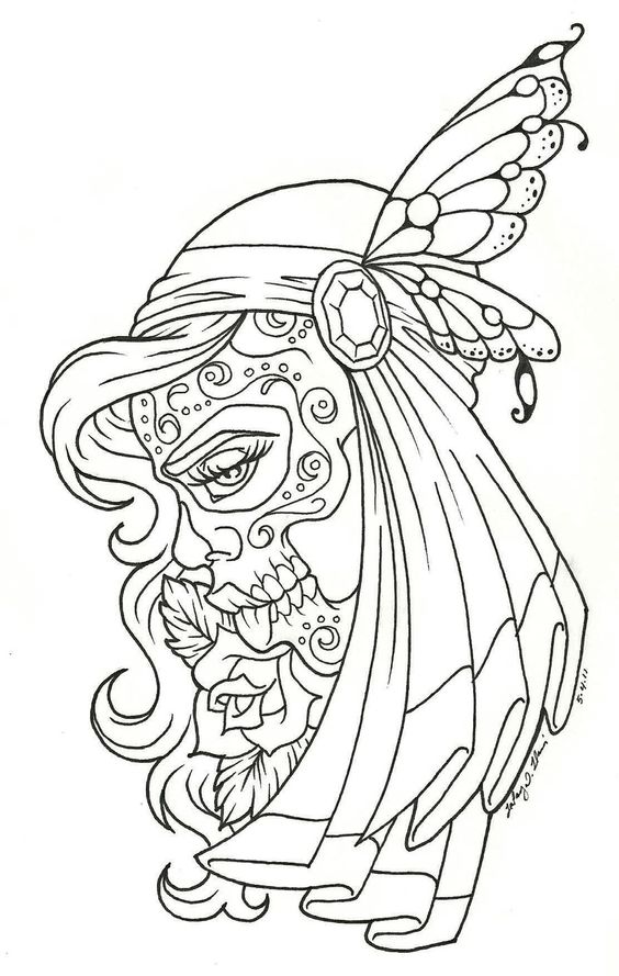 564x889 Printable Adult Coloring Pages Sugar Skull Many Interesting Cliparts