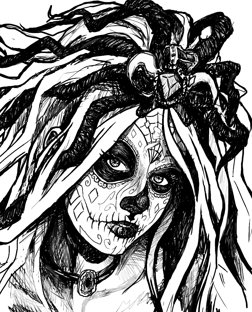 1037x1283 12 Images Of Gothic Skull Coloring Pages