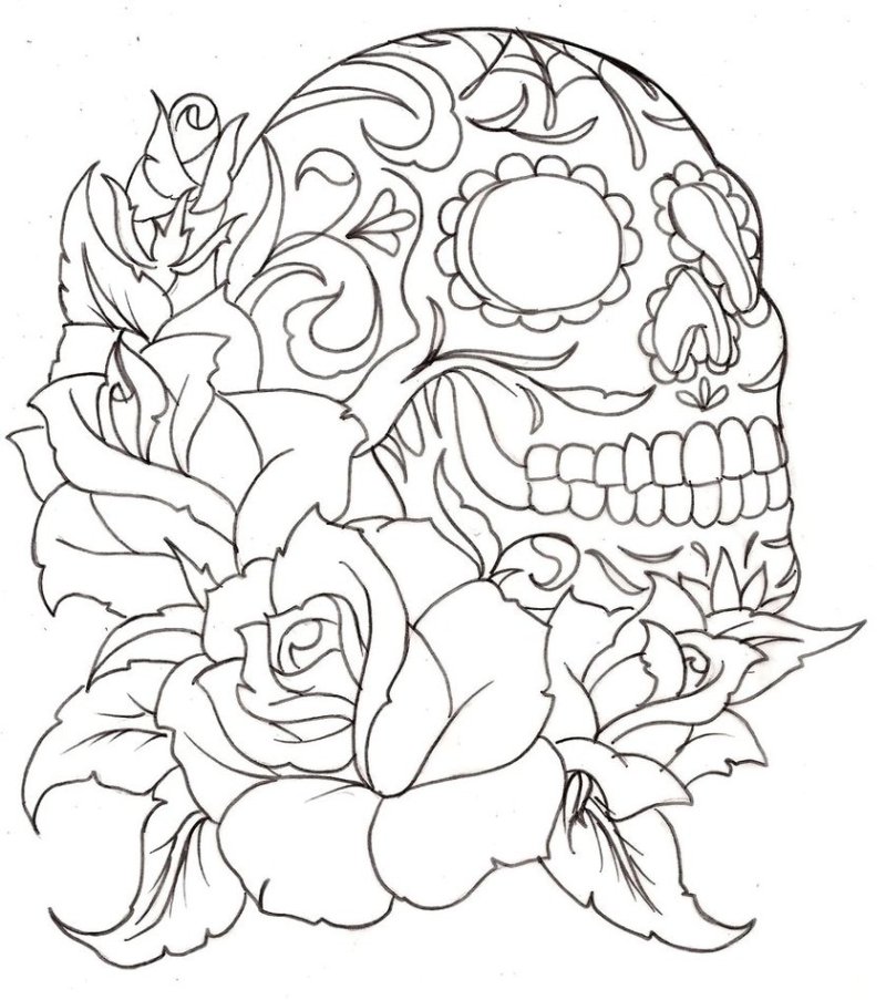 800x903 Sugar Skull Tattoos Drawing
