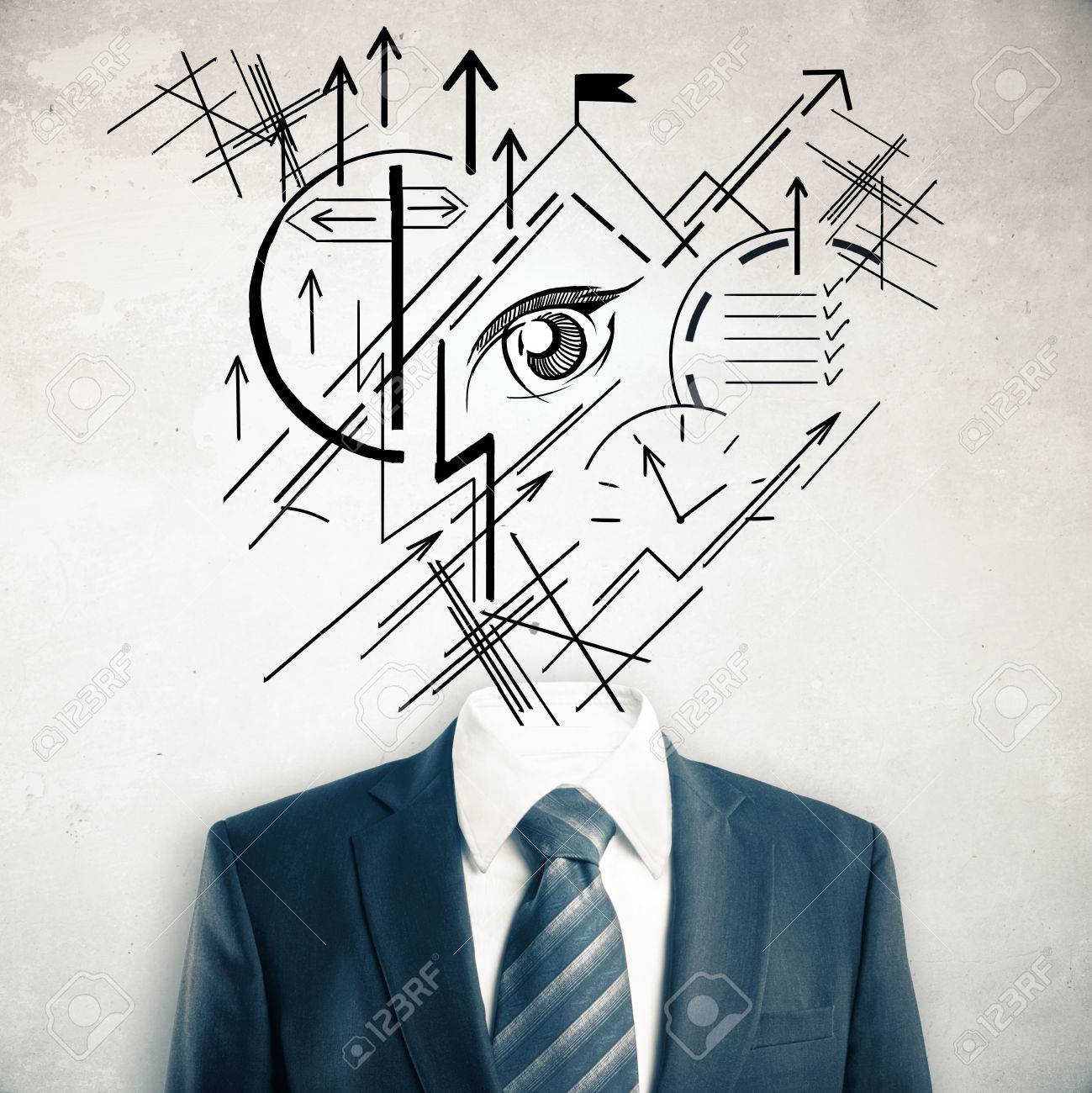 1299x1300 Headless Businessman In Suit And Tie With Abstract Geometric
