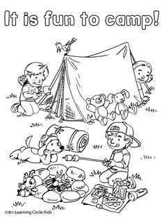 236x314 Camping Coloring Page Campfires, Tents And Backpacks