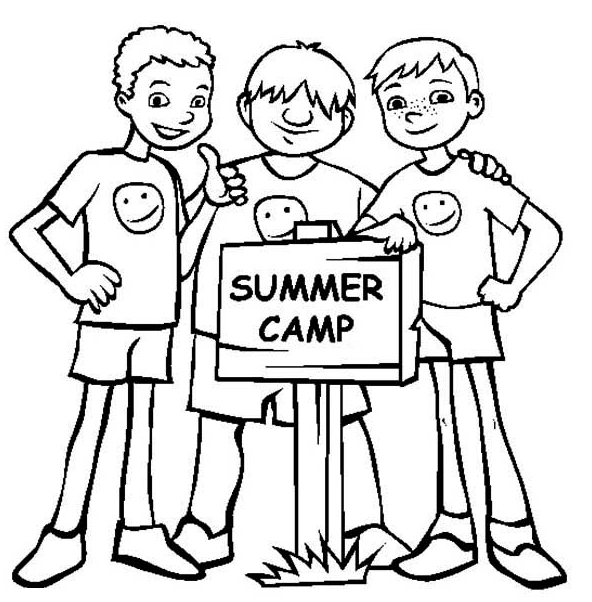 592x602 Printable Summer Camp Coloring Page