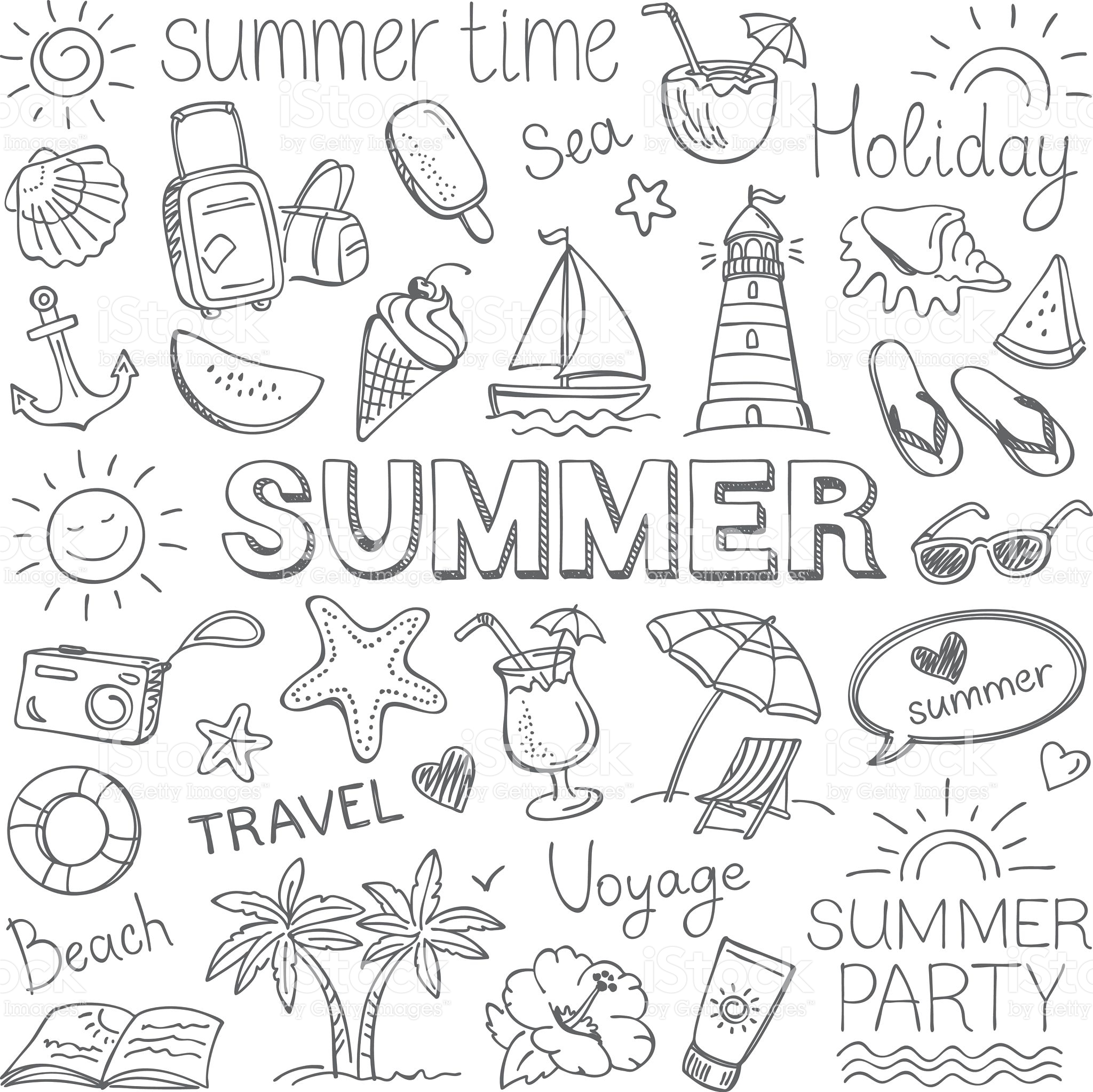 2048x2046 Summer, Pencil Drawing. Vector Art, Royalty And Summer