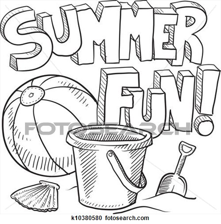 450x456 Summer Fun Black Clipart