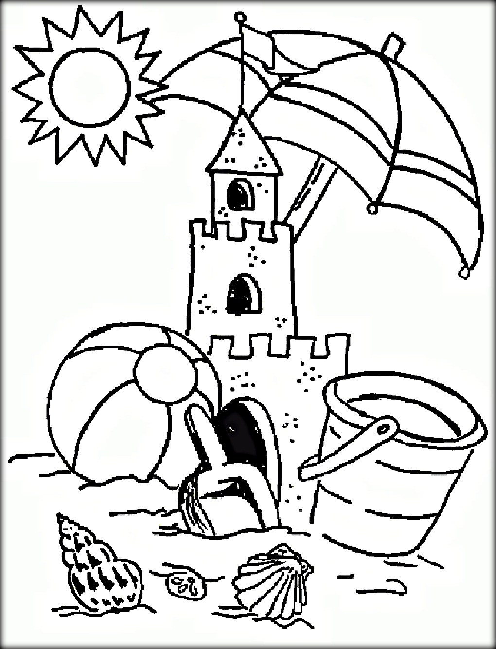 1020x1335 Easy To Paint Summer Coloring Pages For Kids