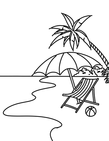 371x480 Summer Beach Scene Coloring Page Free Printable Coloring Pages