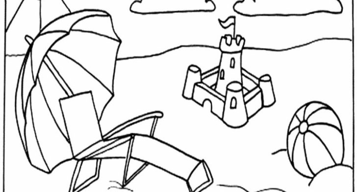 728x393 Summer Scene Coloring Pages Beach Scene Coloring Pages Classic