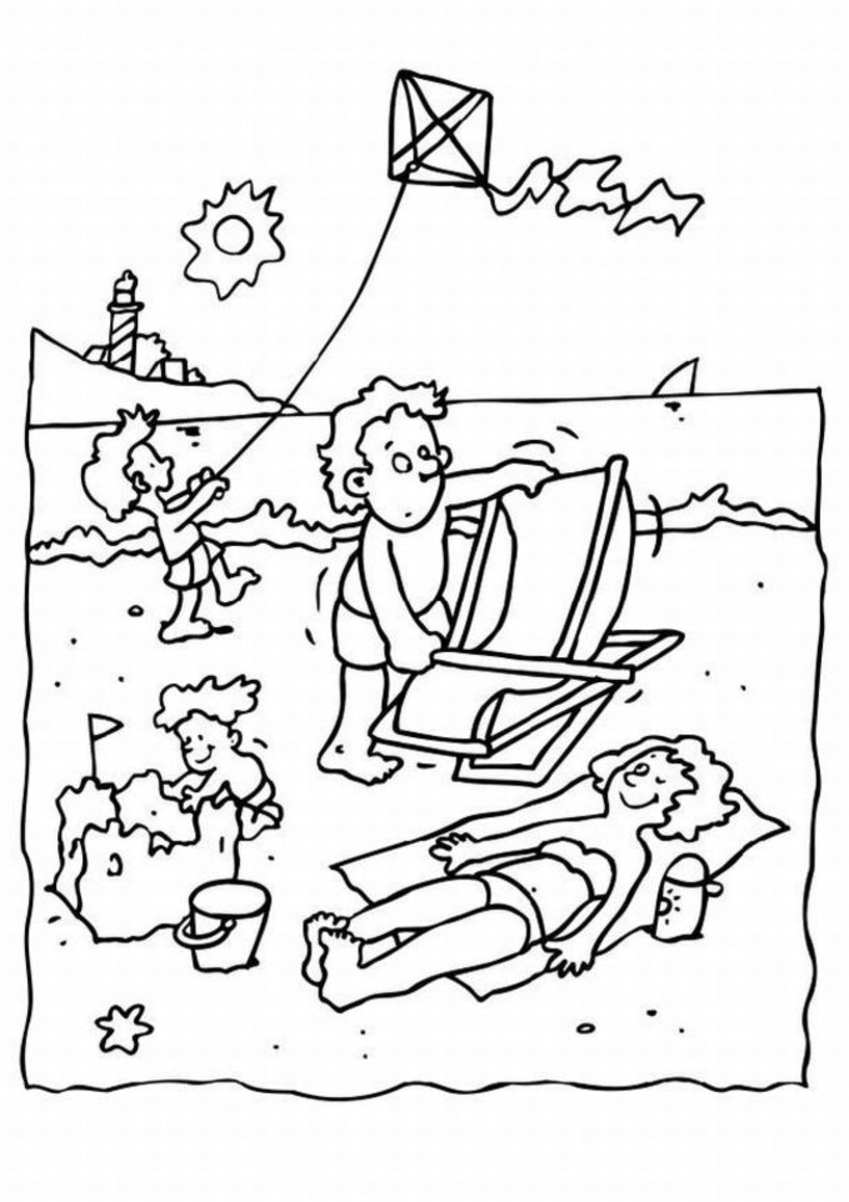 849x1202 Summer Scene Coloring Sheets Coloring Pages Summer Coloring