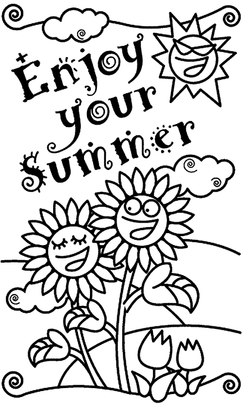 489x815 Enjoy Your Summer Coloring Pages For Preschoolers