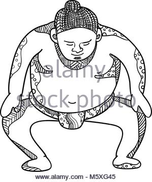 300x359 Japanese Sumo Wrestler Wrestling Drawing Stock Vector Art