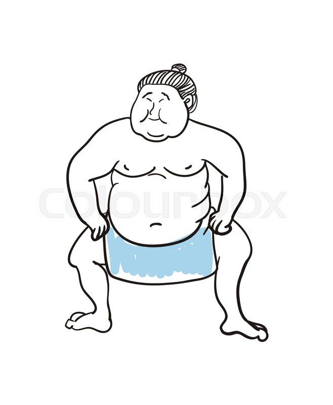 658x800 Sumo Wrestler Hand Drawn Icon Isolated On White Background Vector