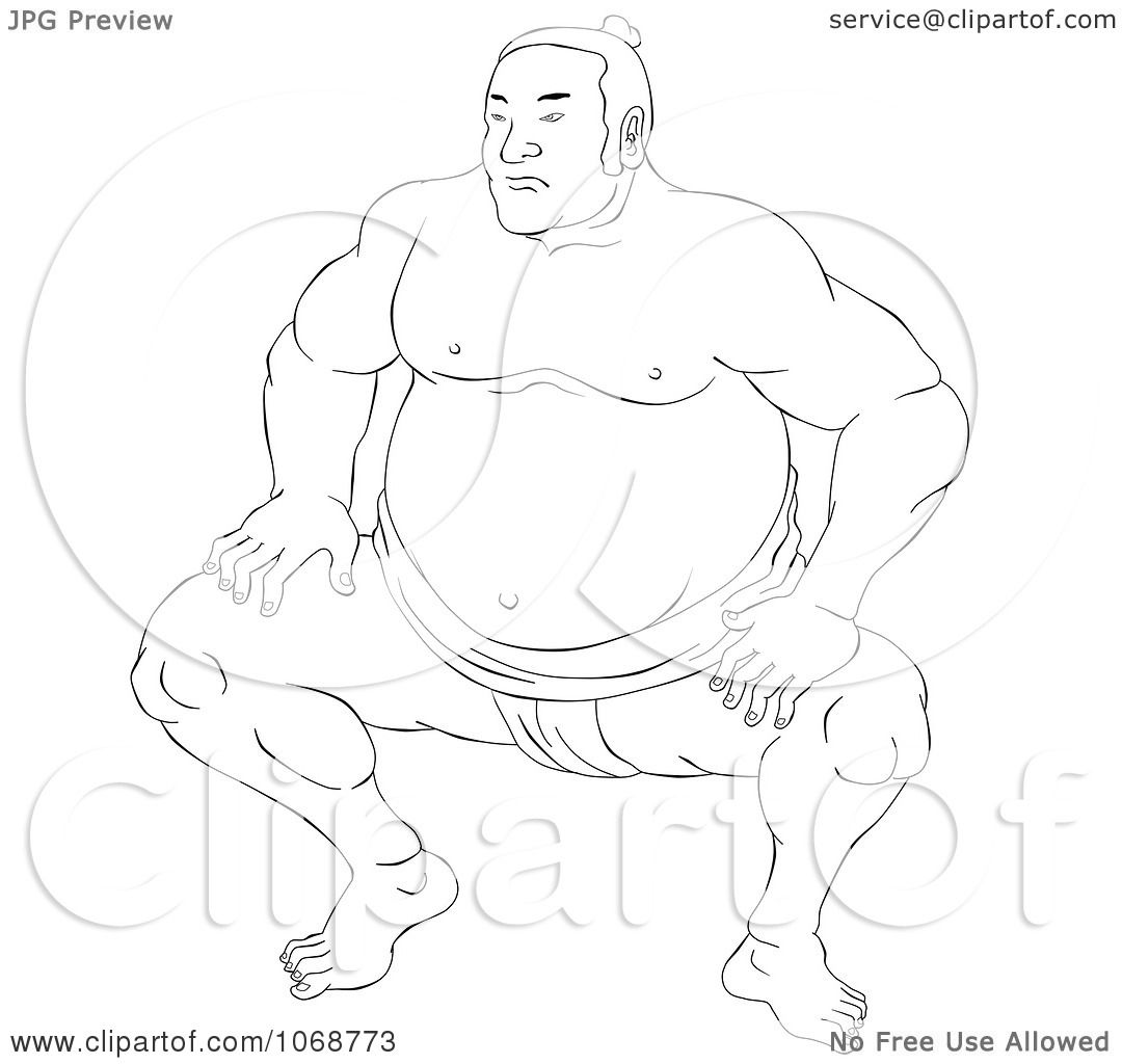 1080x1024 Clipart Sketched Sumo Wrestler 3