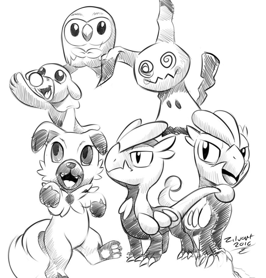 874x913 Pokemon Sun Moon Sketches Small Sketch Dump By Zilvart