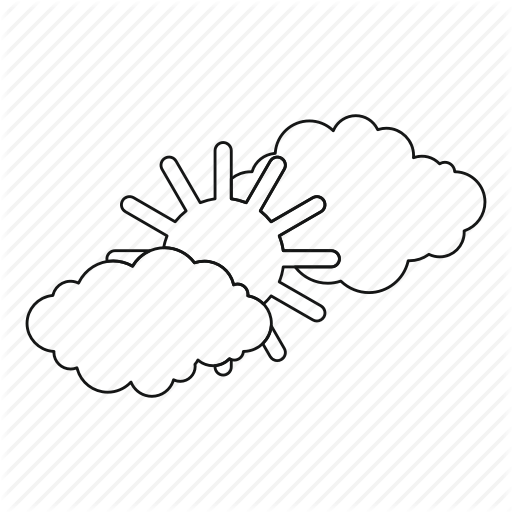 512x512 Cloud, Line, Nature, Outline, Sky, Sun, Weather Icon Icon Search