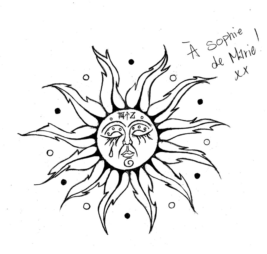 900x857 Tattoo Crying Sun By Di3zel