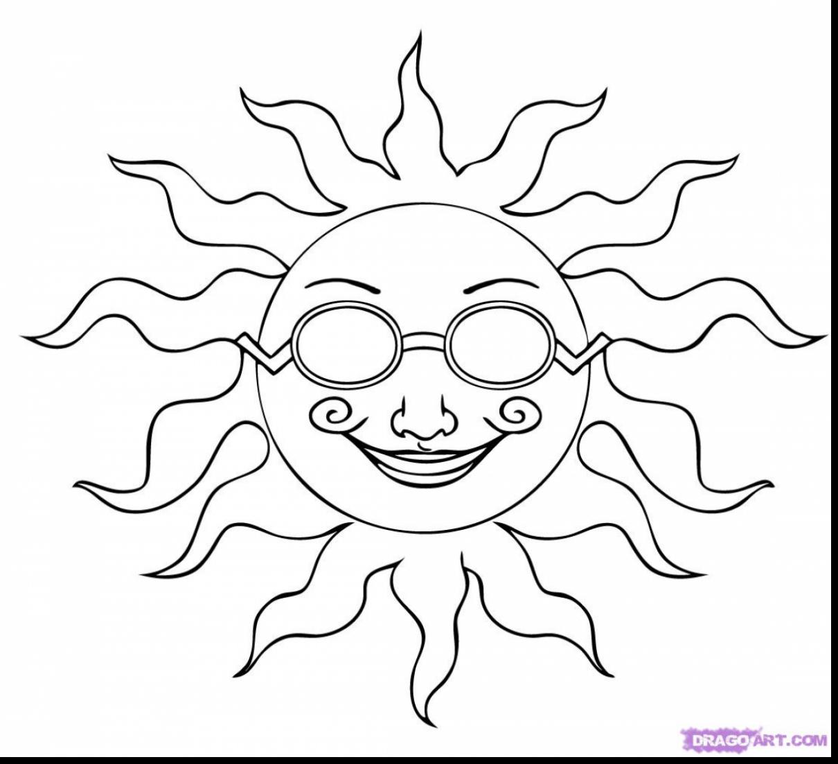 1210x1103 Wonderful Cartoon Sun Drawings With Sun Coloring Page